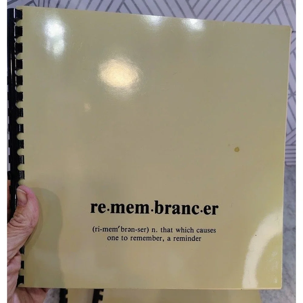Vintage Remembrancer Weekly Planner Spiral Undated Organizer Cream Minimalist